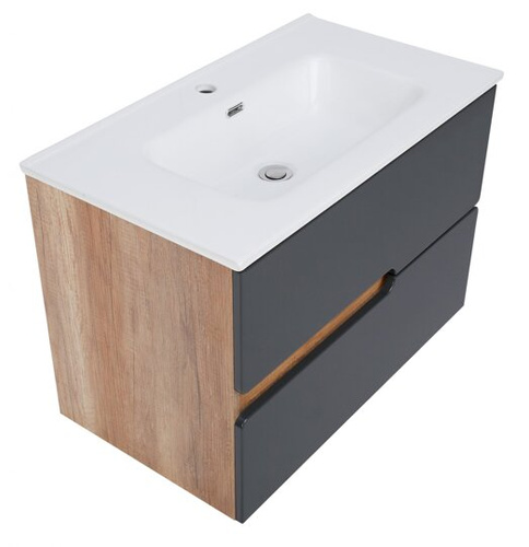 Astor Szafka Pod Umywalkę 80 cm Spectra Country Dąb Country/Antracyt Połysk