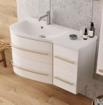 Oristo Szafka z umywalką 90 cm OPAL biała lewa