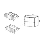 ARCOS-06 - Szafka pod Umywalkę z Blatem 4S 120cm Czarny Mat Zestaw-6