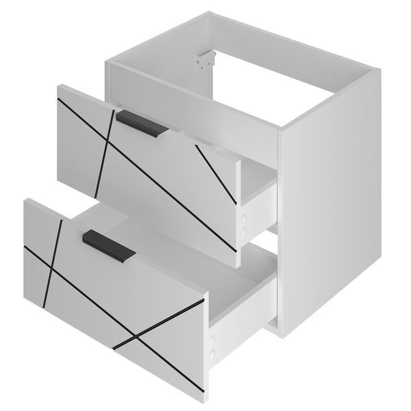 WOOD-02 - Szafka Pod Umywalkę 2S 60cm Biały Mat