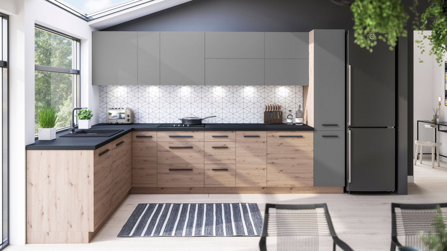 Szafka Kuchenna Dolna 3 Szuflady D60S3 PUSH OPEN Langen Beige