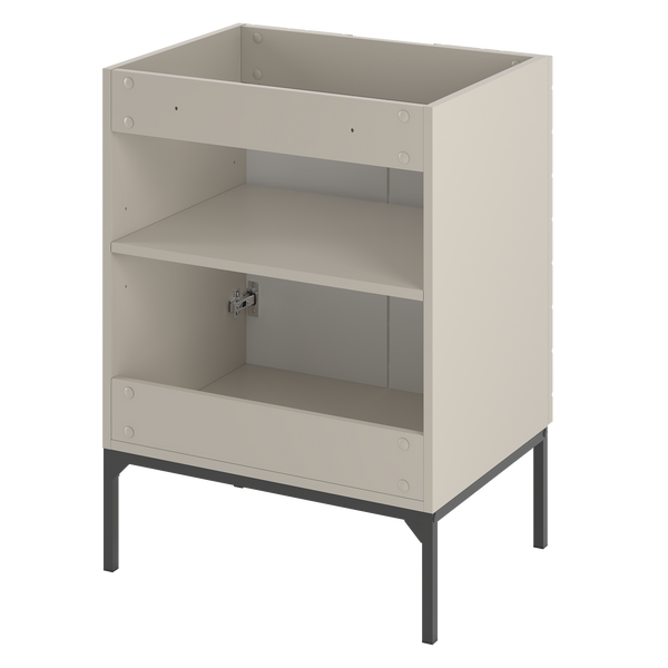 ASPEN-09 - Szafka z Umywalką 2D 60cm Kaszmir Zestaw-3 Czarny Stelaż