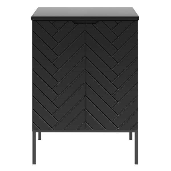 ASPEN-09 - Szafka pod Umywalkę z Blatem 2D 60cm Czarny Mat Zestaw-1 Czarny Stelaż