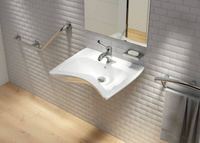 Umywalka ceramiczna wisząca dla osób z ograniczeniami ruchowymi Vital