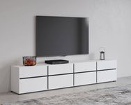 Cross – Komoda RTV 4D4S Biały Czarny Mat