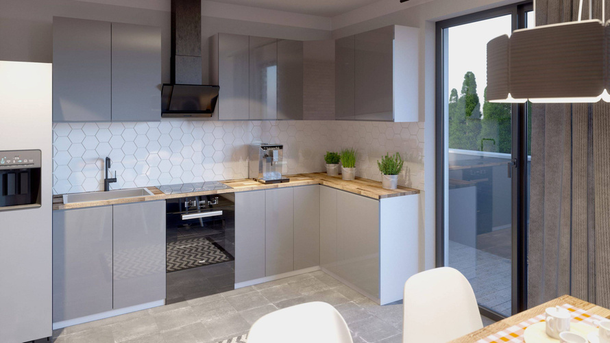 Szafka Kuchenna Górna 1-drzwiowa G60K Aspen Grey Szary Połysk