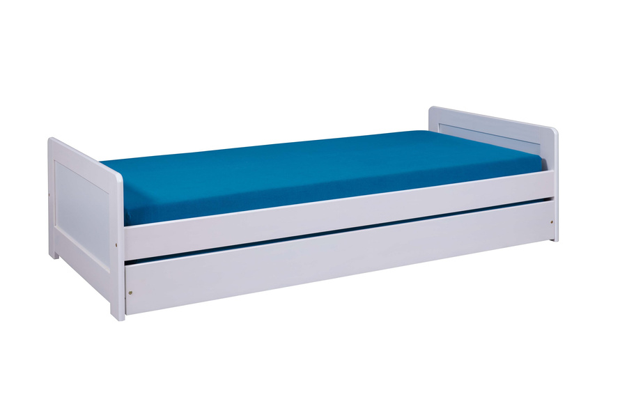 Interlink Łóżko SURF 90x200 z ramą drewniane białe