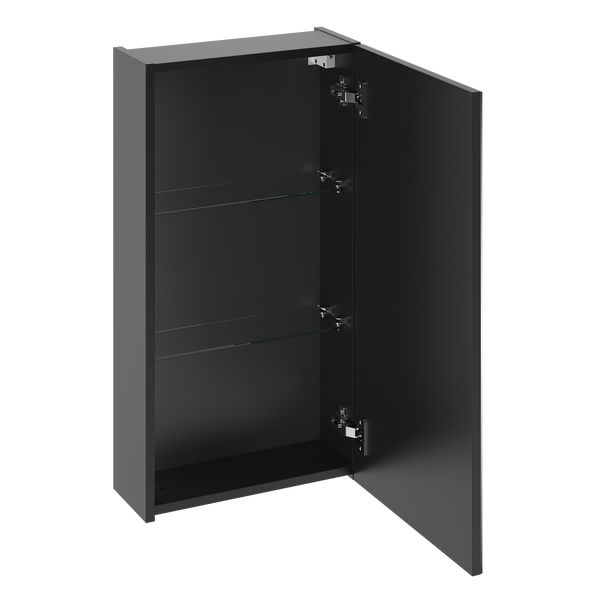 LUSTRO-03 - Szafka Wisząca z Lustrem 1D 40cm Czarny Mat
