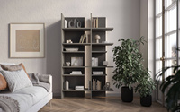 FITT FL-01L - Regał Lewy z Oświetleniem LED Metalic Ciemny/Metalic Jasny