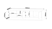 VISION-01 - Komoda RTV 3D z Oświetleniem LED Czarny Mat Dąb Wotan Mat Czarny Połysk