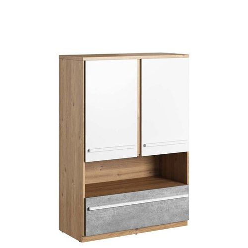 PLANO PN-04 - Szafka 2D1S Dąb Nash/Biała/Beton