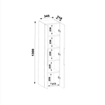ASPEN-10 - Słupek Wysoki 2-drzwiowy 130cm Czarny Mat