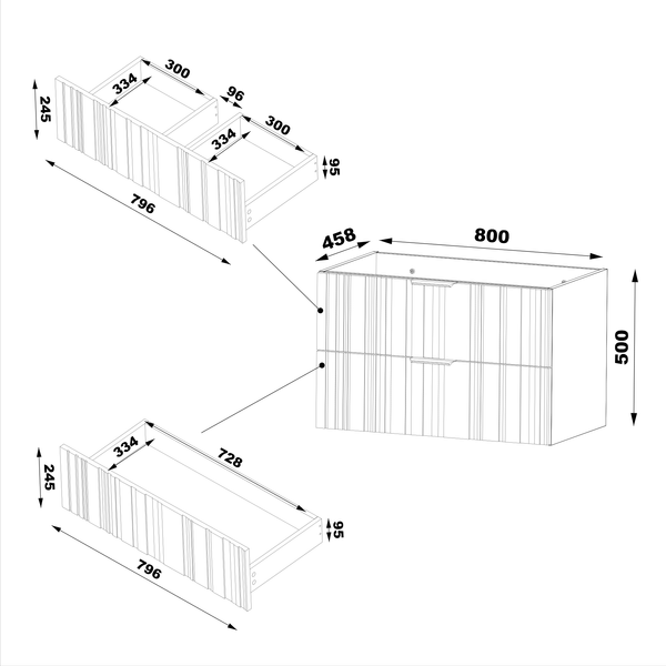 SANTI-01 - Szafka Pod Umywalkę 2S 80cm Biały Mat