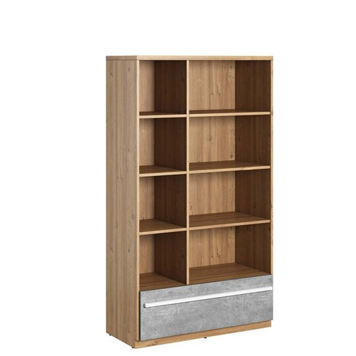 PLANO PN-03 - Regał 1S Dąb Nash/Biały/Beton