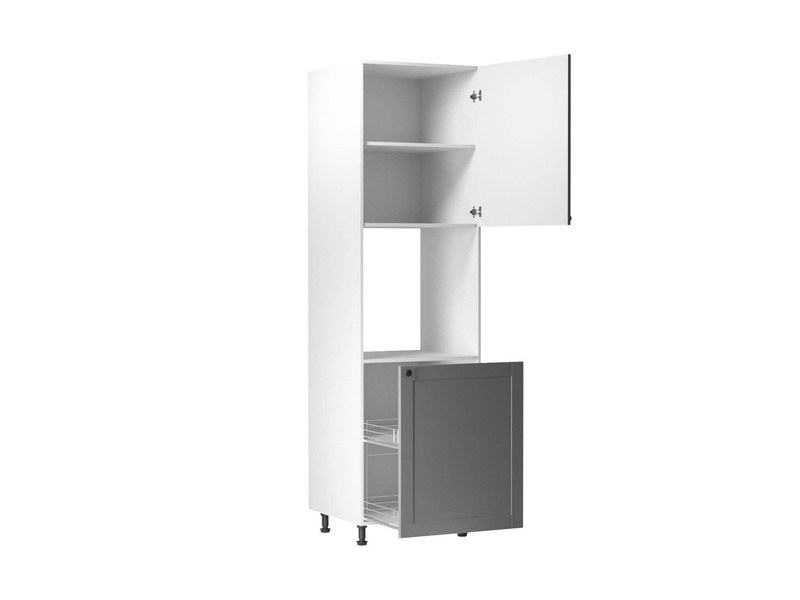Szafka Kuchenna Dolna 2-drzwiowa Zabudowa Piekarnika D60P P/L Linea Grey Szary Mat