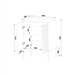 ASPEN-09 - Szafka Pod Umywalkę 2D 60cm Kaszmir Złoty Stelaż