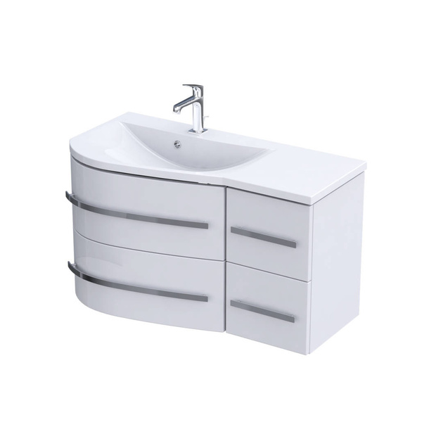 Oristo Oristo Szafka z umywalką 90 cm OPAL biała lewa
