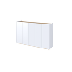 EASY EA-01 - Komoda 5-drzwiowa z Oświetleniem LED Biały Połysk/Dąb Scandi