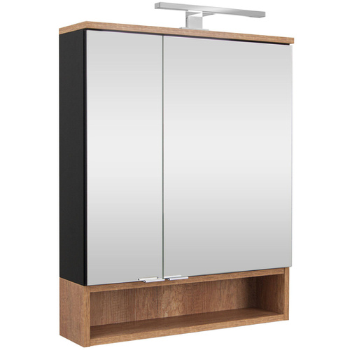 Astor Szafka z Lustrem 60 cm Nelle Czarny Mat Dąb Country