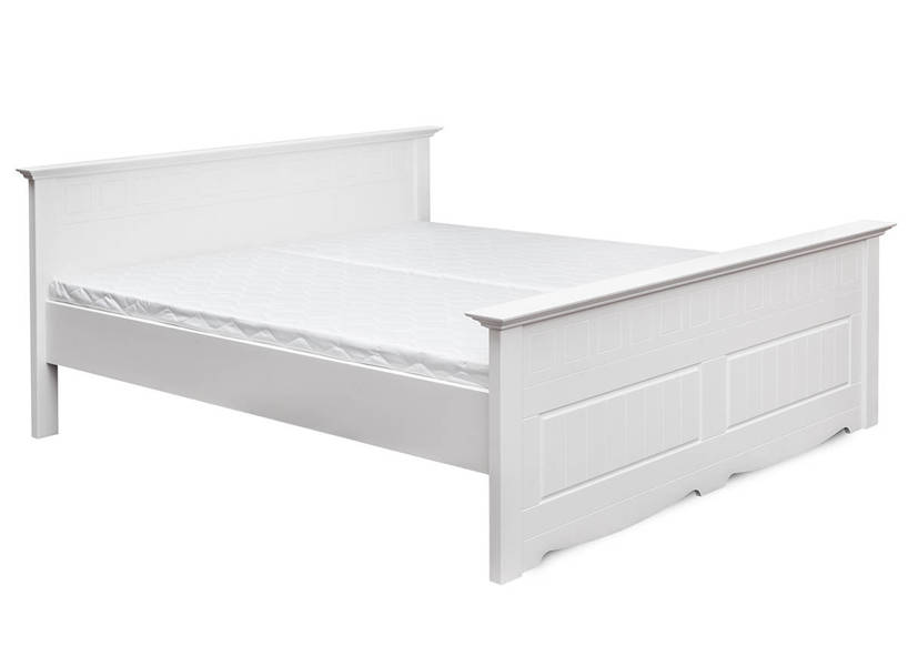  Łóżko białe z drewna Belluno Elegante 160x200