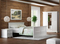 Łóżko białe z drewna Belluno Elegante 160x200